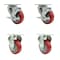 Service Caster 3.5 Inch Red Polyurethane Swivel Top Plate Caster Set with 2 Brake 2 Rigid SCC SCC-20S3514-PPUB-RED-TLB-2-R3514-2 - alternate 1